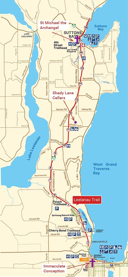 map of Traverse City to Suttons Bay
