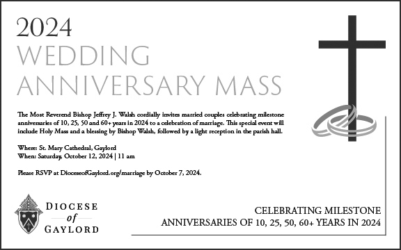 Anniversary Mass ad black and white