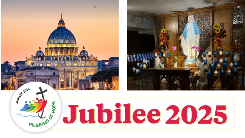 Italian cathedral and statue of Our Lady of Champion