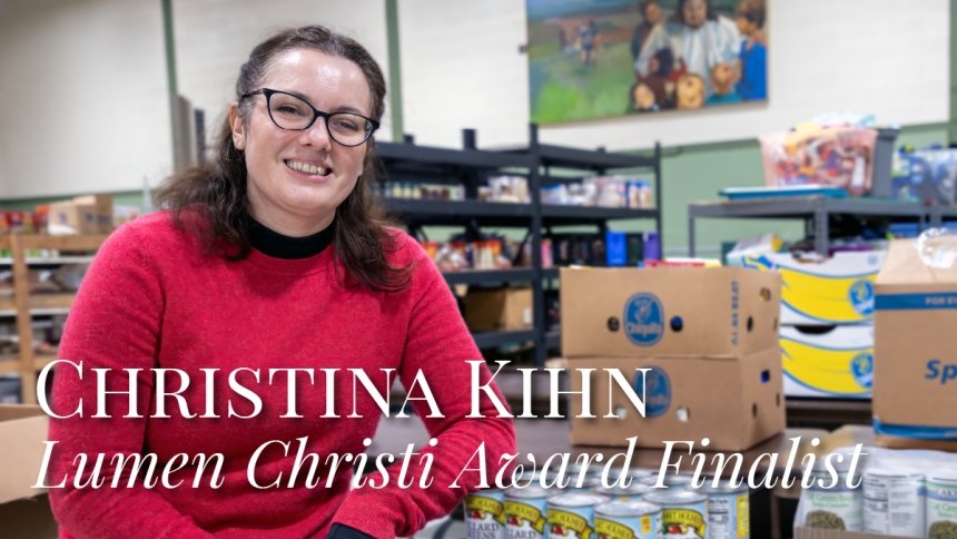 women in food pantry