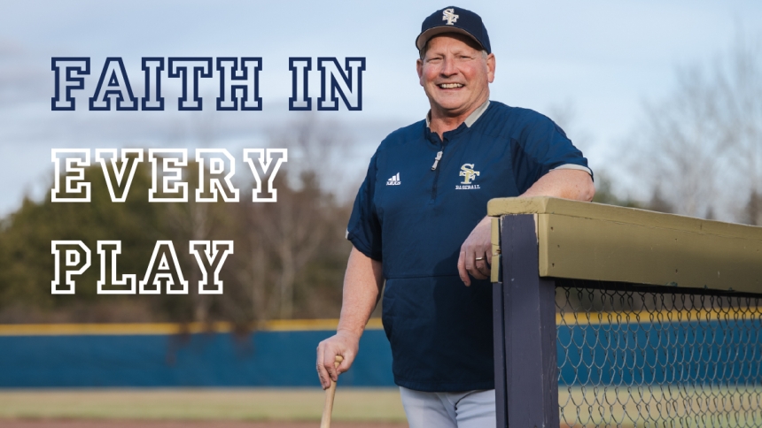 baseball coach at baseball field