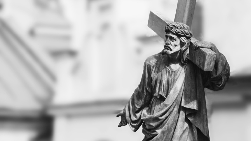 Statue of Jesus carrying the cross