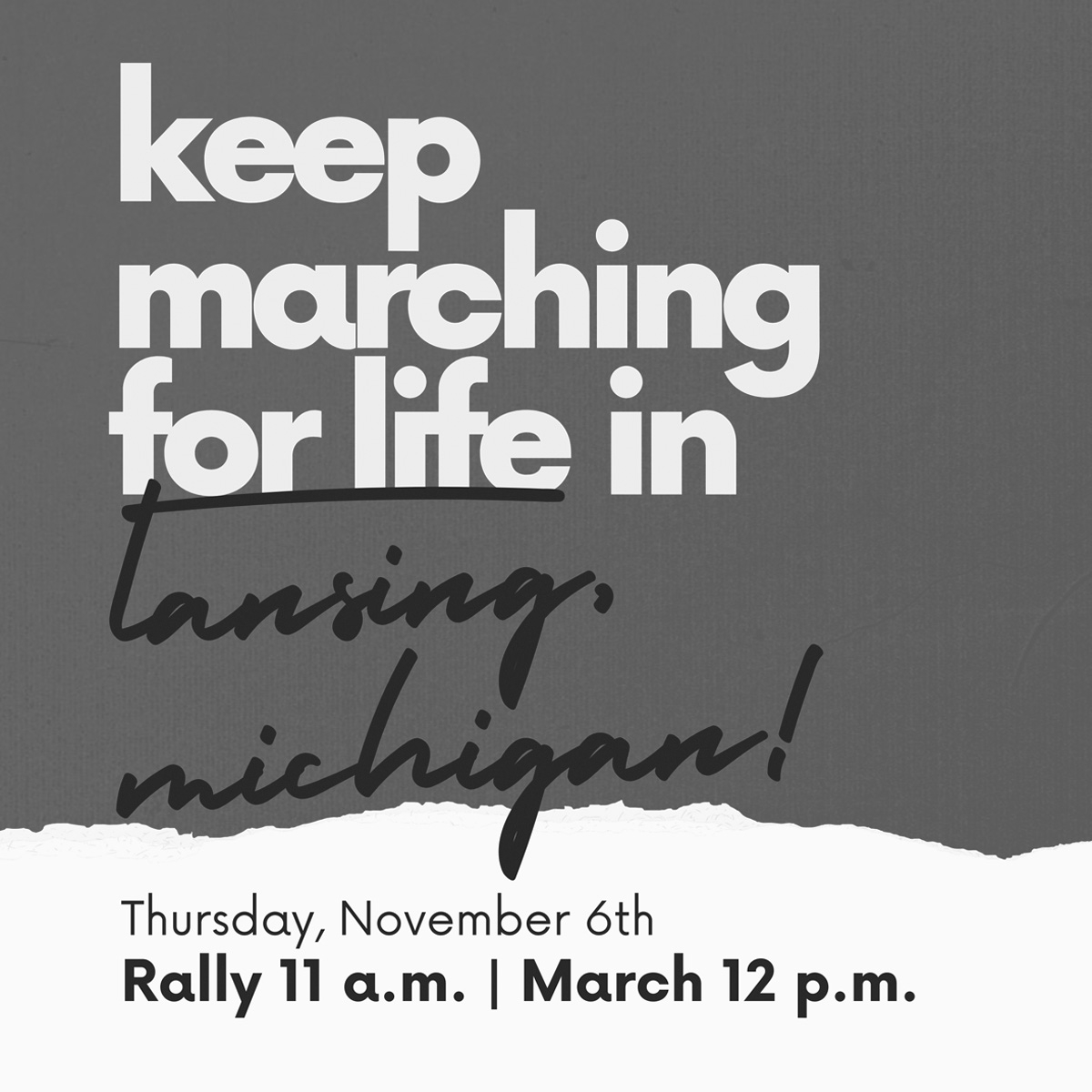 Keep Marching for Life ad BW