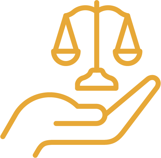 hand holding scales of justice