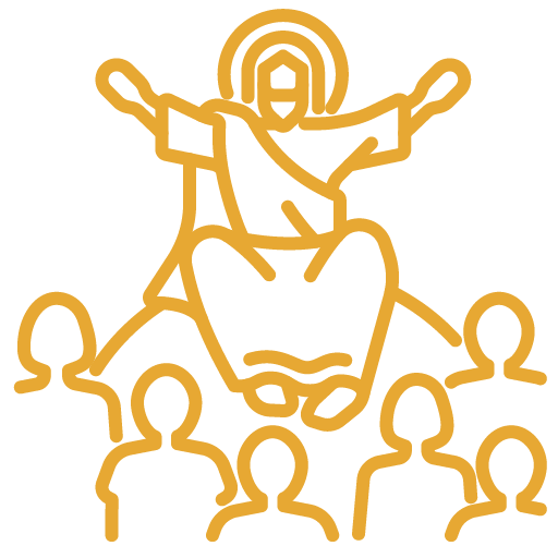 Jesus with disciples vector