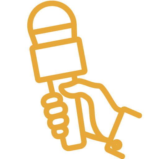 hand holding microphone