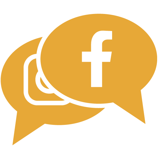 talk bubbles Facebook and Instagram logos