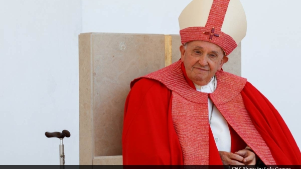 Pope Francis in red vestments