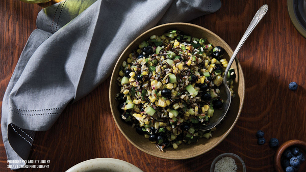 bowl of wild rice salad